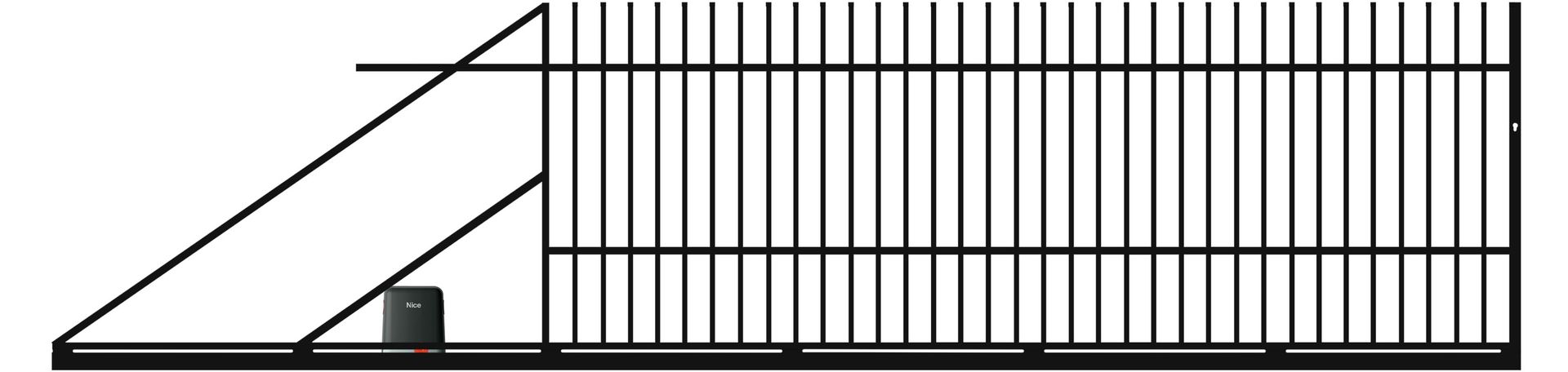 Polbram Brama przesuwna Majorka 4x1,5 m lewa czarna automat