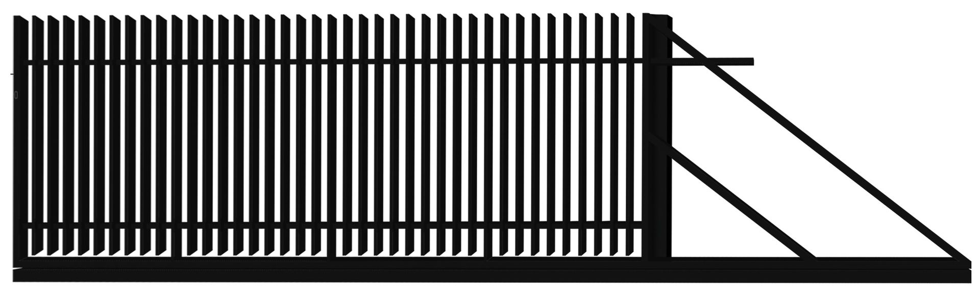 Polbram Brama przesuwna Negros 4x1,5 m prawa automat czarna