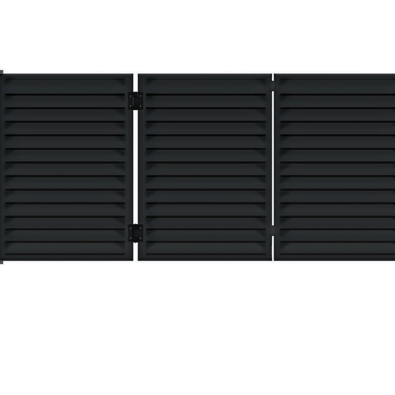 Brama łamana 2+1 Kreta 4x1,5 m czarna automat Polbram