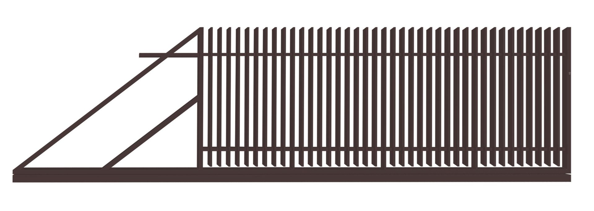 Polbram Brama przesuwna Negros 4x1,5 m lewa brązowa