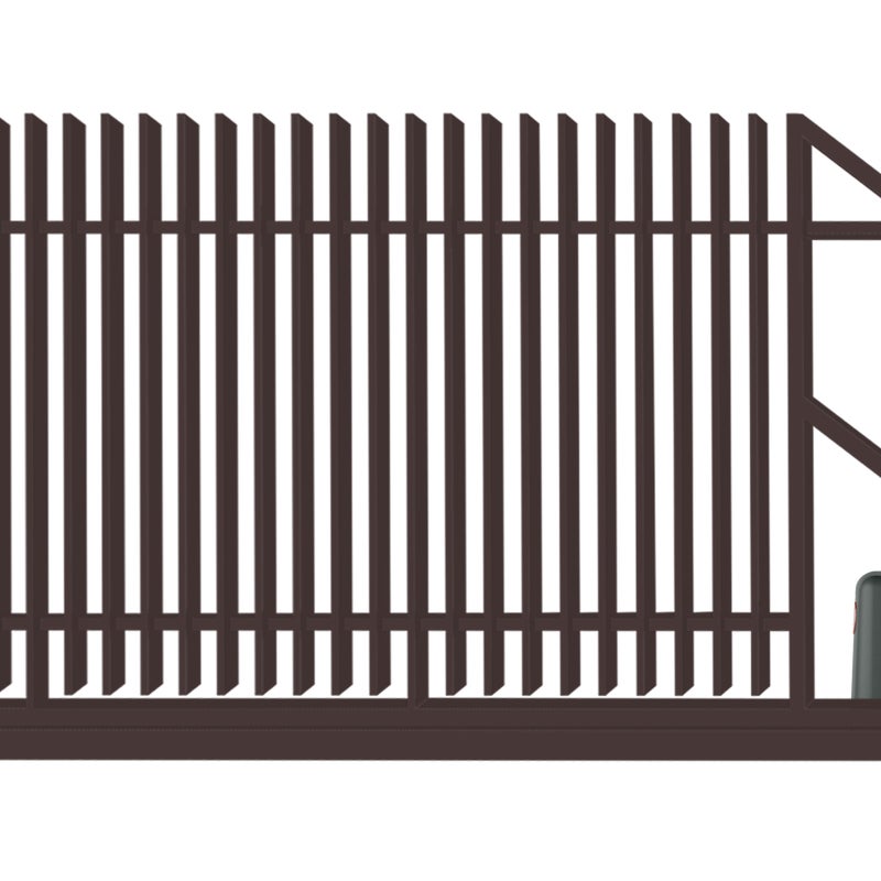 Polbram Brama przesuwna Negros 4x1,5 m prawa brązowa automat