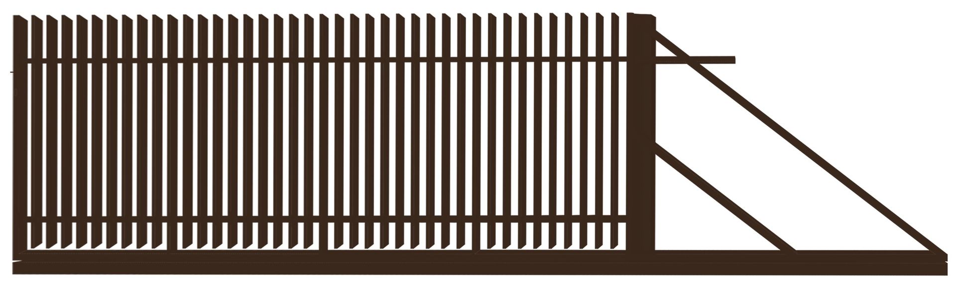 Polbram Brama przesuwna Negros 4x1,5 m prawa automat brązowa