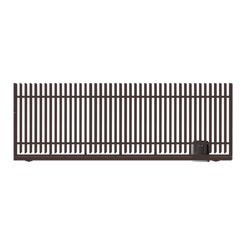 Polbram Brama przesuwna bez przeciwwagi Negros 4x1,5 m prawa brązowa automat