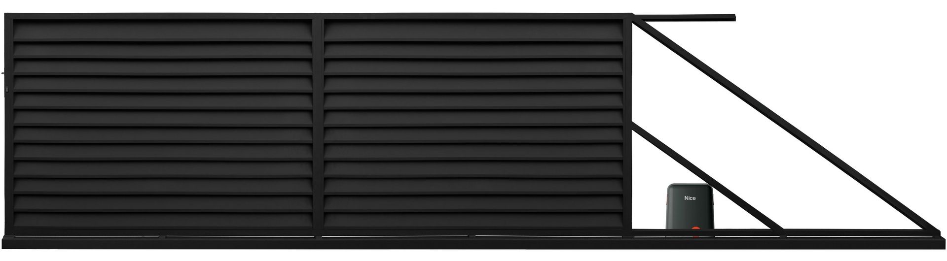 Polbram Brama przesuwna Kreta 4x1,5 m prawa czarna automat