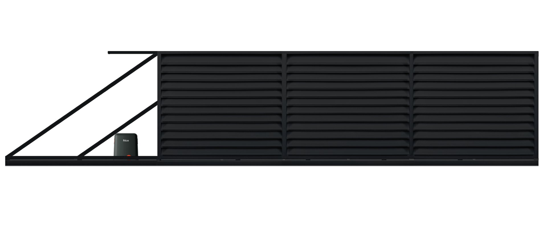 Polbram Brama przesuwna Kreta 5x1,5 m lewa czarna automat