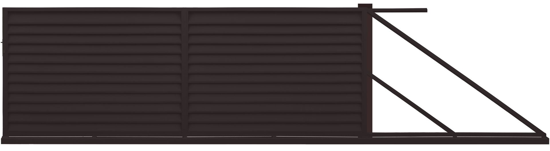 Polbram Brama przesuwna Kreta 4x1,5 m prawa brązowa automat