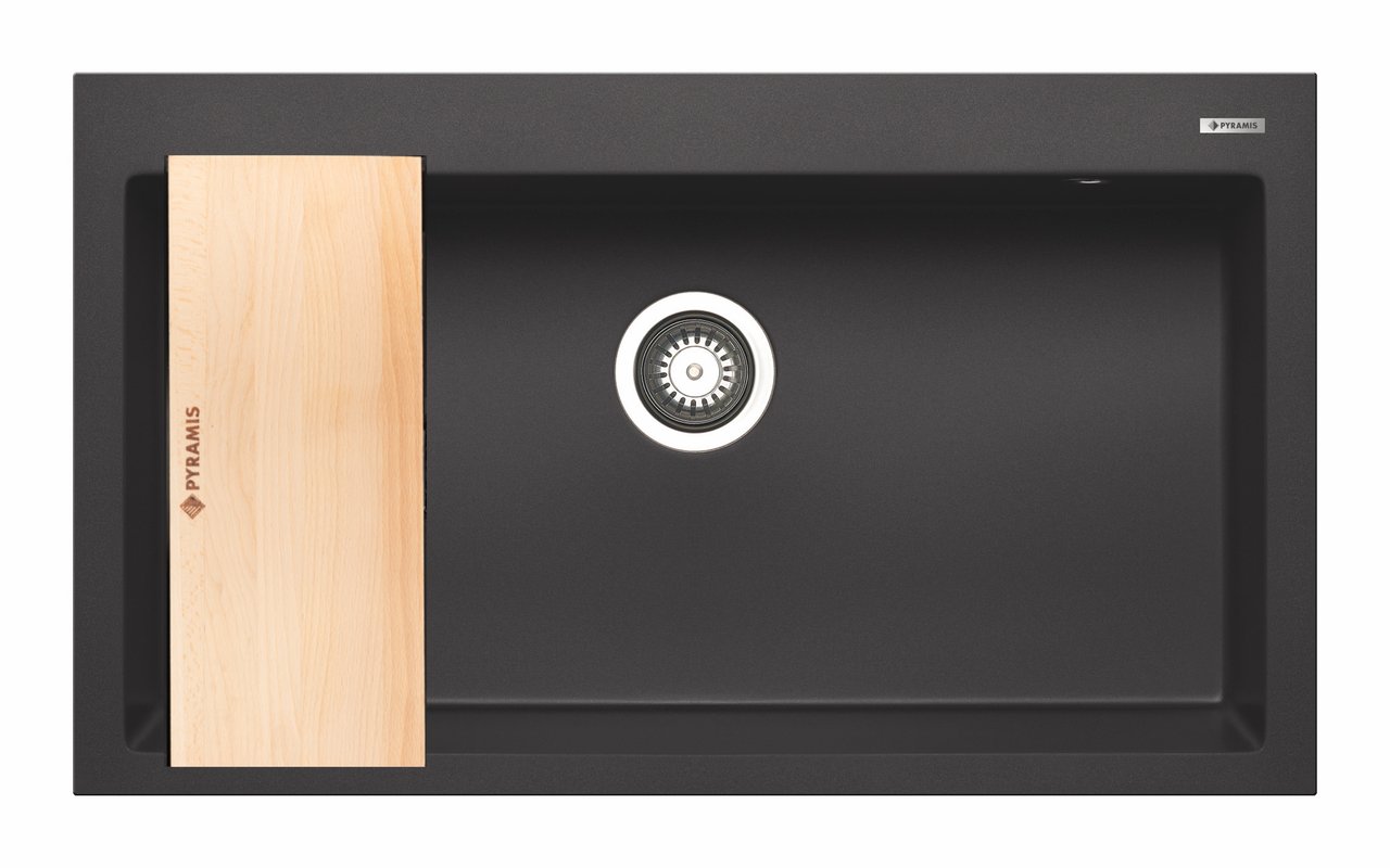 Zlewozmywak konglomeratowy Istros czarny 86 z deską Pyramis