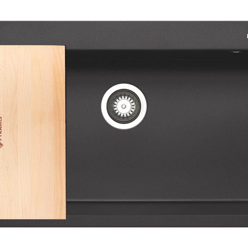 Zlewozmywak konglomeratowy jednokomorowy Istros 76 z deską Pyramis