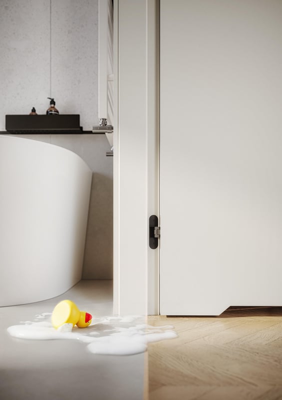 Ościeżnica regulowana kompletna bezprzylgowa wodoodporna Hydro Protect biała 90 prawa zakres 295-335 mm