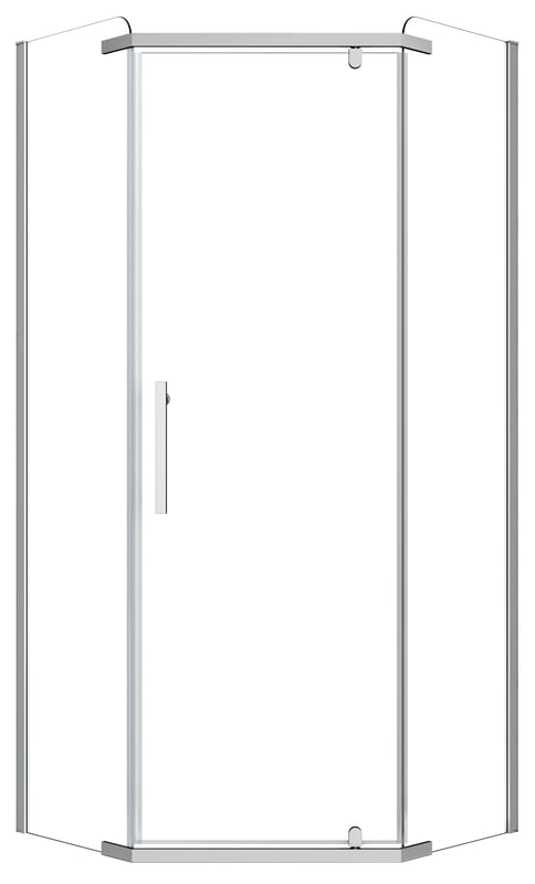 Kabina prysznicowa pięciokątna Rubi Grey 80 x 80 x 195 cm gun metal Liveno