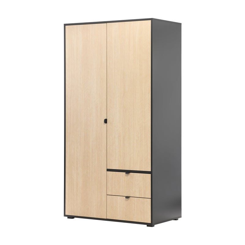 Szafa Roma jodełka/czarny dwudrzwiowa 100x56x190 cm