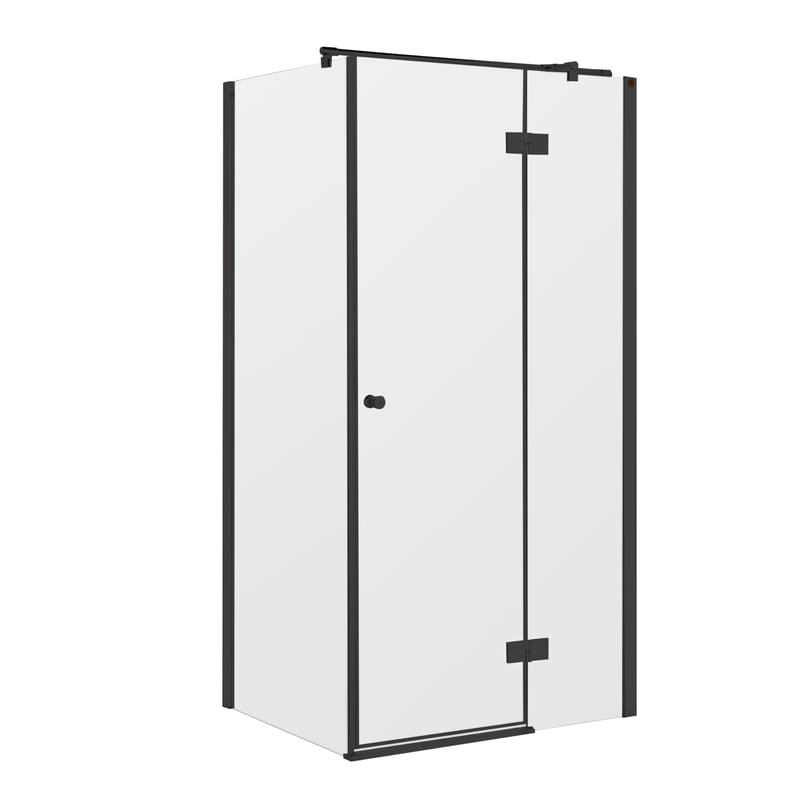 Kabina prysznicowa narożna prostokątna prawa Fresh Line 120x80x200 cm czarna Sea-Horse