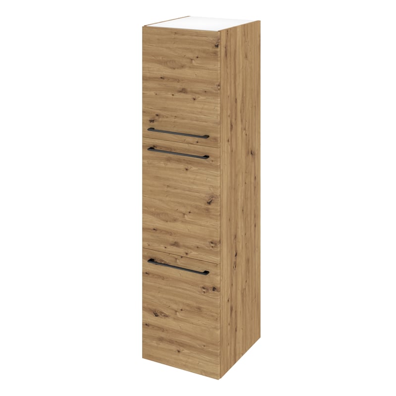 Słupek łazienkowy stojący + 3 drzwiczki zestaw 45x47.8x173 cm Remix brązowy złoty dąb Sensea