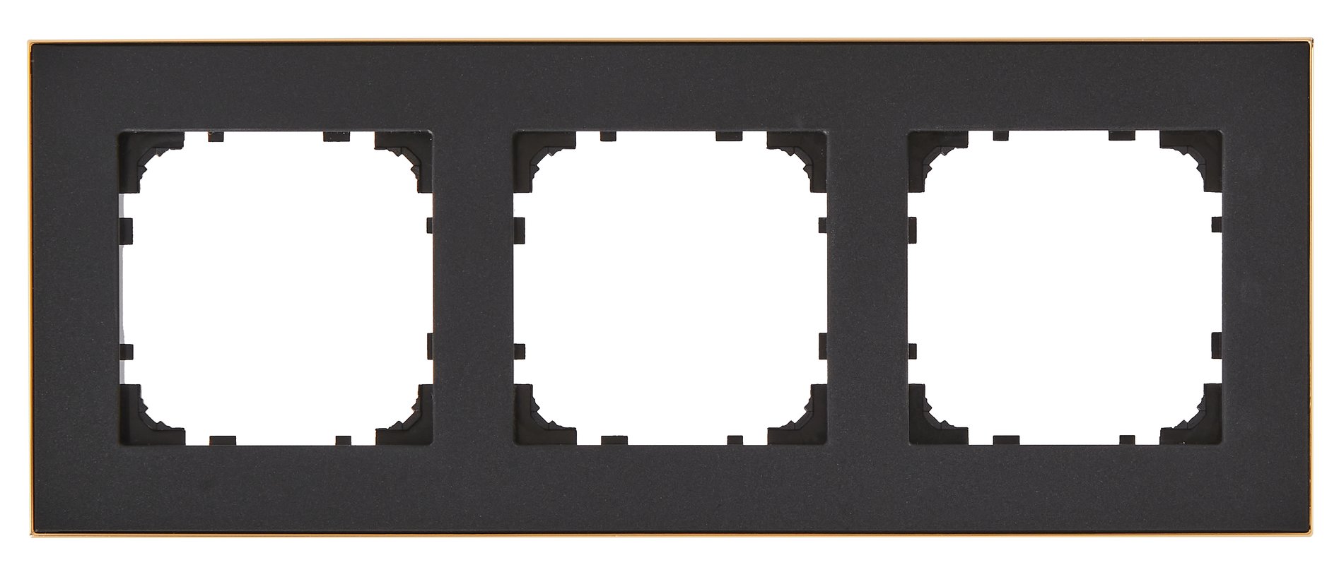 Ramka potrójna Simon 55 Duo czarna złota Kontakt Simon