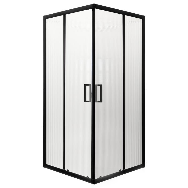 Kabina prysznicowa narożna kwadratowa Soho Black 90x90x190 cm czarna Kerra