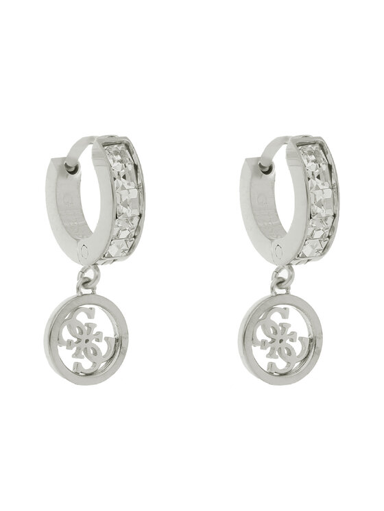 Guess Kolczyki Huggie Me JUBE03 147JW Srebrne rodowanie