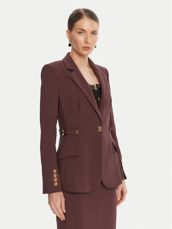 Elisabetta Franchi Marynarka GI-175-56E2 Bordowy Regular Fit