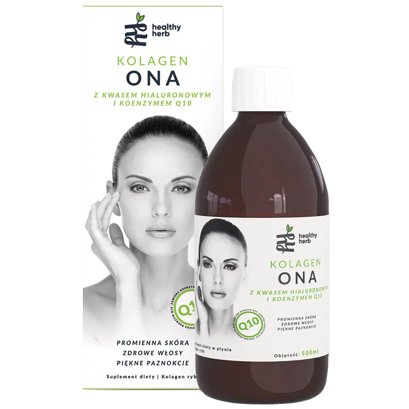 Healthy Herb Kolagen Ona, z kawasem hialuronowym i koenzymem Q10, 500 ml