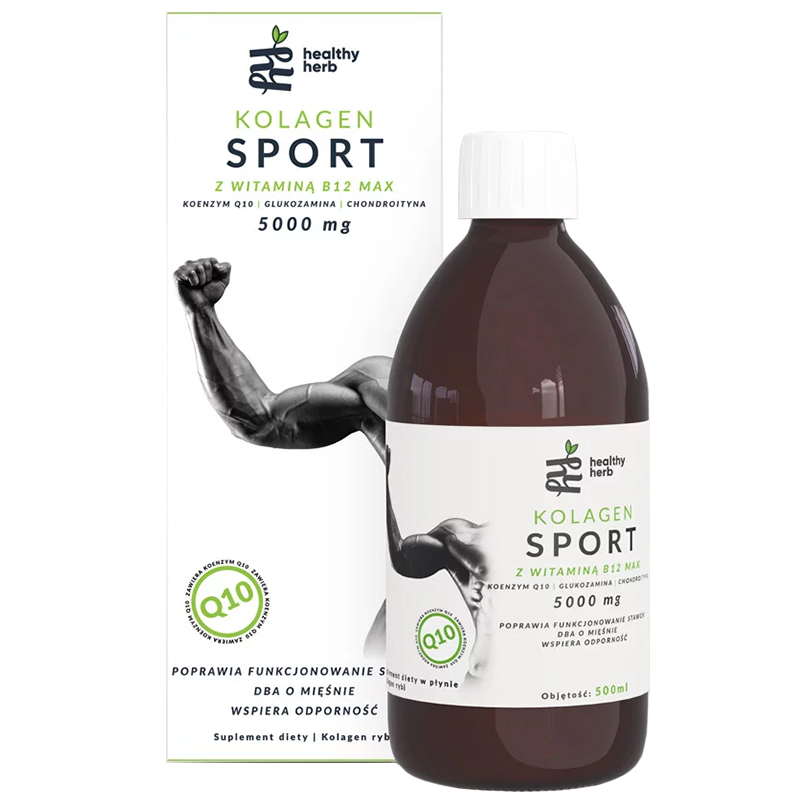 Healthy Herb Kolagen Sport 5000 mg, z witaminą B12 Max, 500 ml