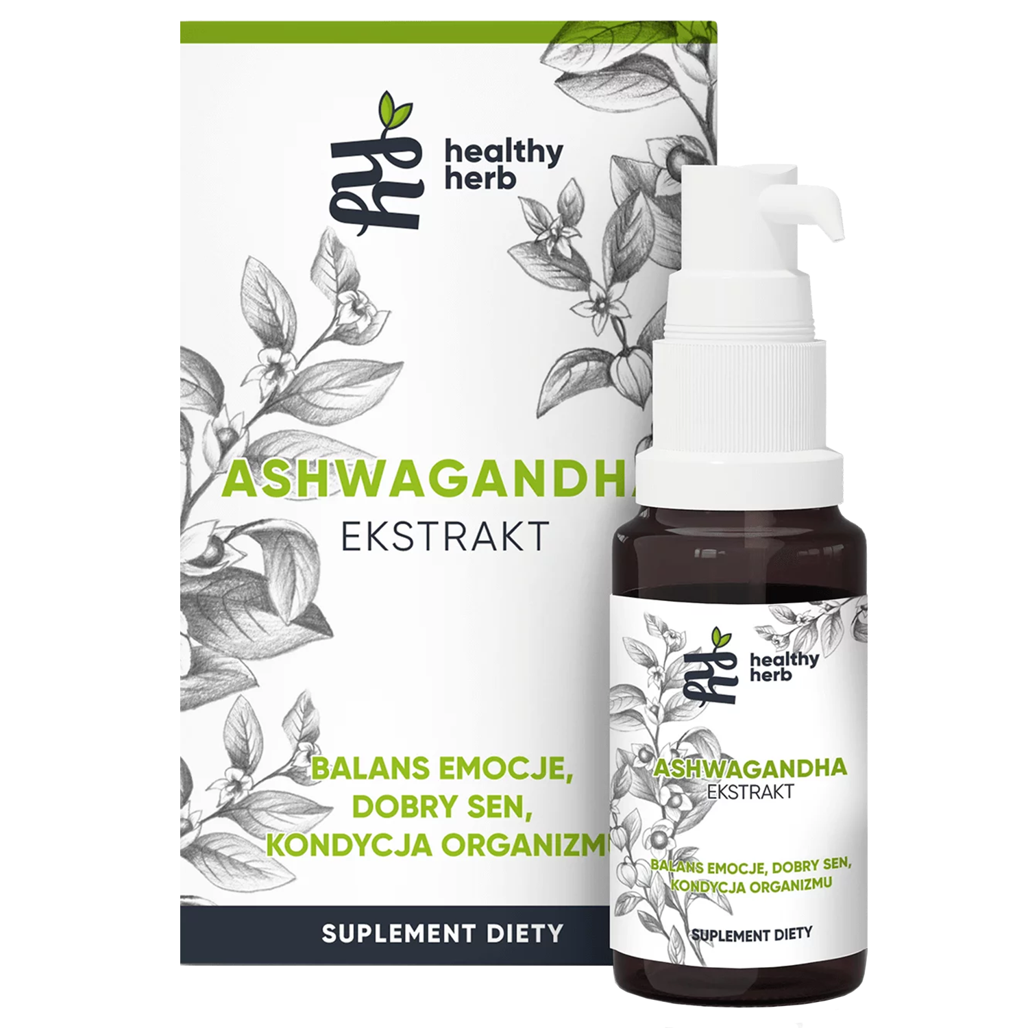 Healthy Herb Ashwagandha ekstrakt, spray, 30 ml
