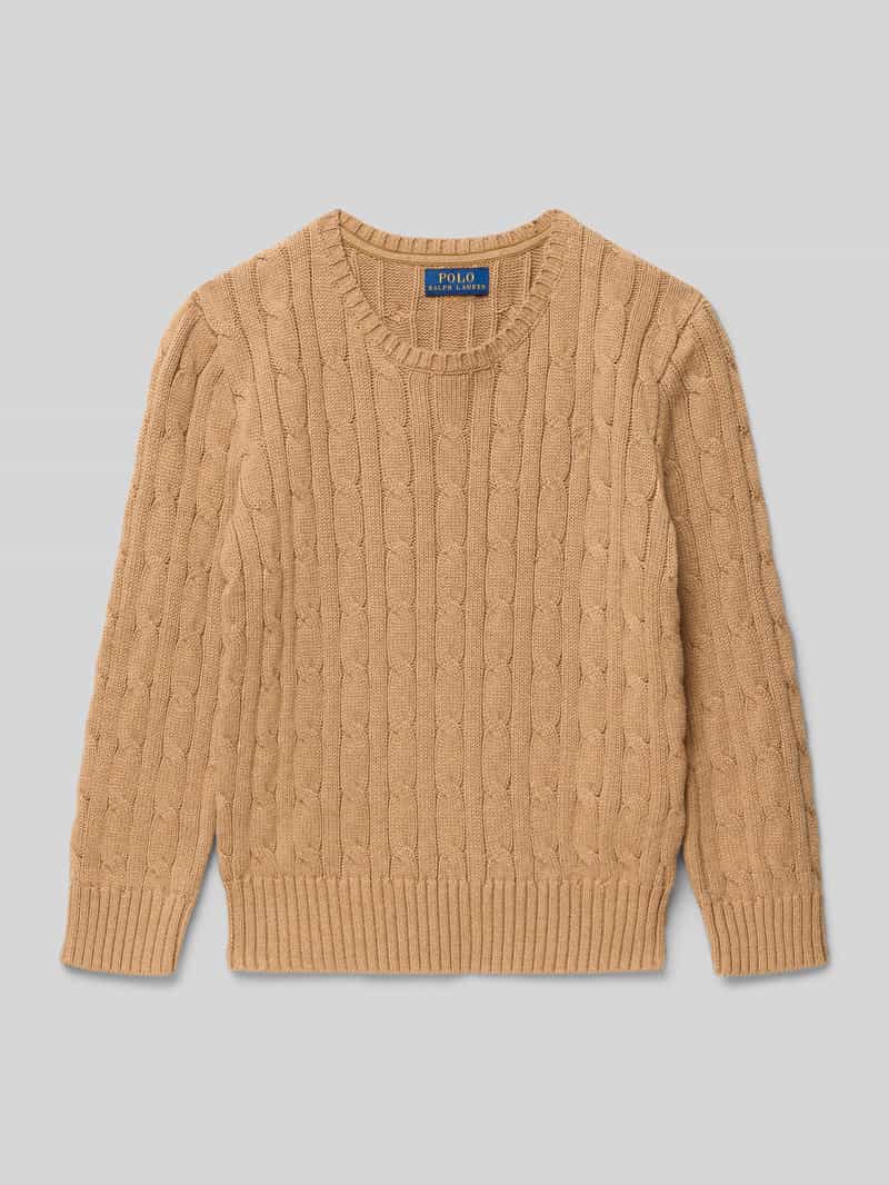 Sweter z dzianiny z prążkowanymi wykończeniami