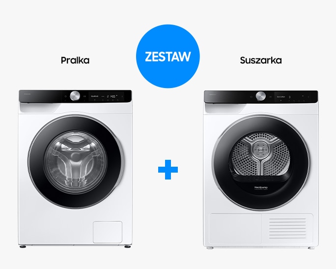 Samsung Zestaw Pralka AI 9kg WW90DG6U85LKU4 + Suszarka AI 9kg DV90DG6845LKU4