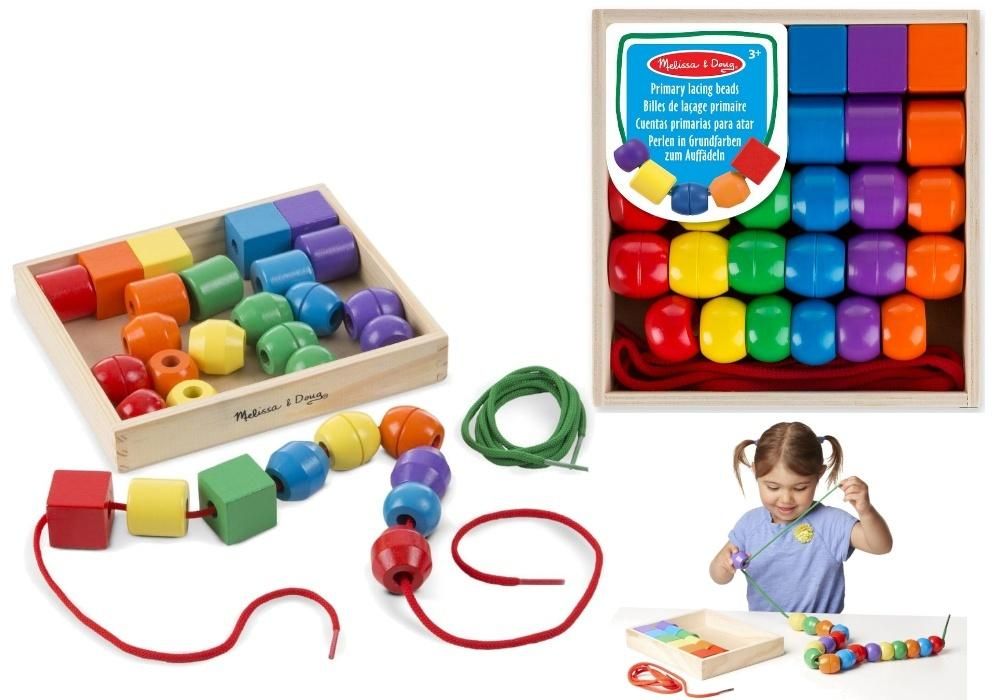 Koraliki drewaniane jumbo Melissa & Doug - zabawka