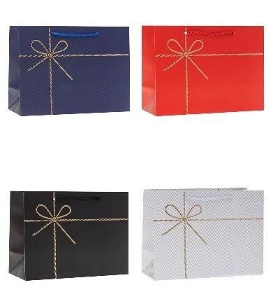 Torebka ozdobna 40x31x12cm hot-stamp mix Rozette - artykuł papierniczy