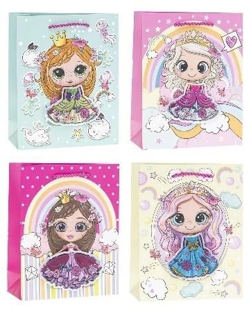 Torebka ozdobna 18x23x8cm hot-stamp mix Rozette - artykuł papierniczy