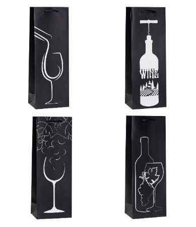Torebka ozdobna na butelkę 12x36x9cm mix Rozette - artykuł papierniczy