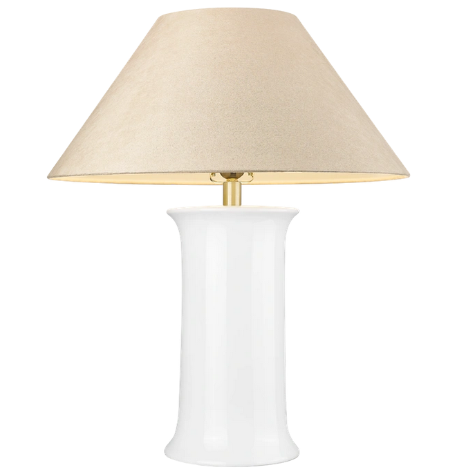 Lampa stołowa MONROE E27 - mosiądz/biały