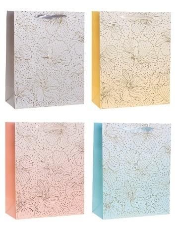 Torebka ozdobna 18x23x10cm hot-stamp mix Rozette - artykuł papierniczy