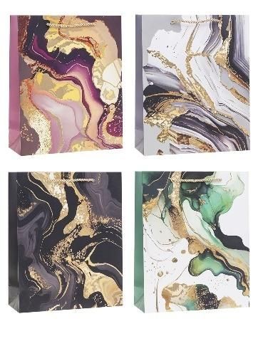 Torebka ozdobna 31x42x12cm hot-stamp mix Rozette - artykuł papierniczy