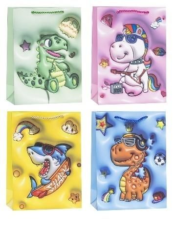 Torebka ozdobna 18x24x8cm dziecięce mix Rozette - artykuł papierniczy