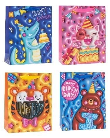 Torebka ozdobna 18x23x8cm dziecięce mix Rozette - artykuł papierniczy