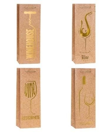 Torebka ozdobna na butelkę 12x35x9cm mix Rozette - artykuł papierniczy