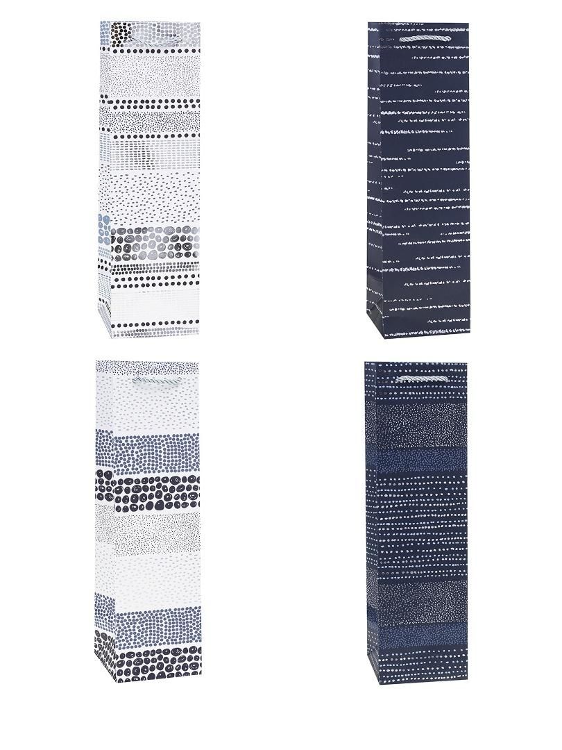 Torebka ozdobna na butelkę 11x38x11cm mix Rozette - artykuł papierniczy