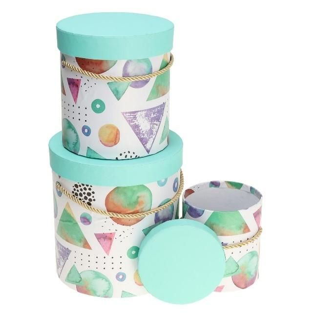Pudełko Flower Box 3szt zielony Rozette