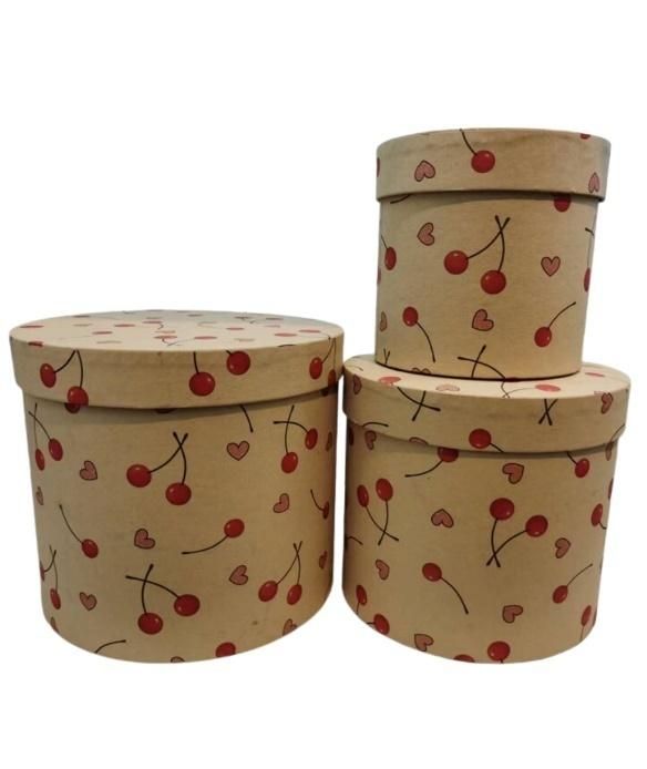 Pudełko Flower Box 3szt wiśniowy Rozette