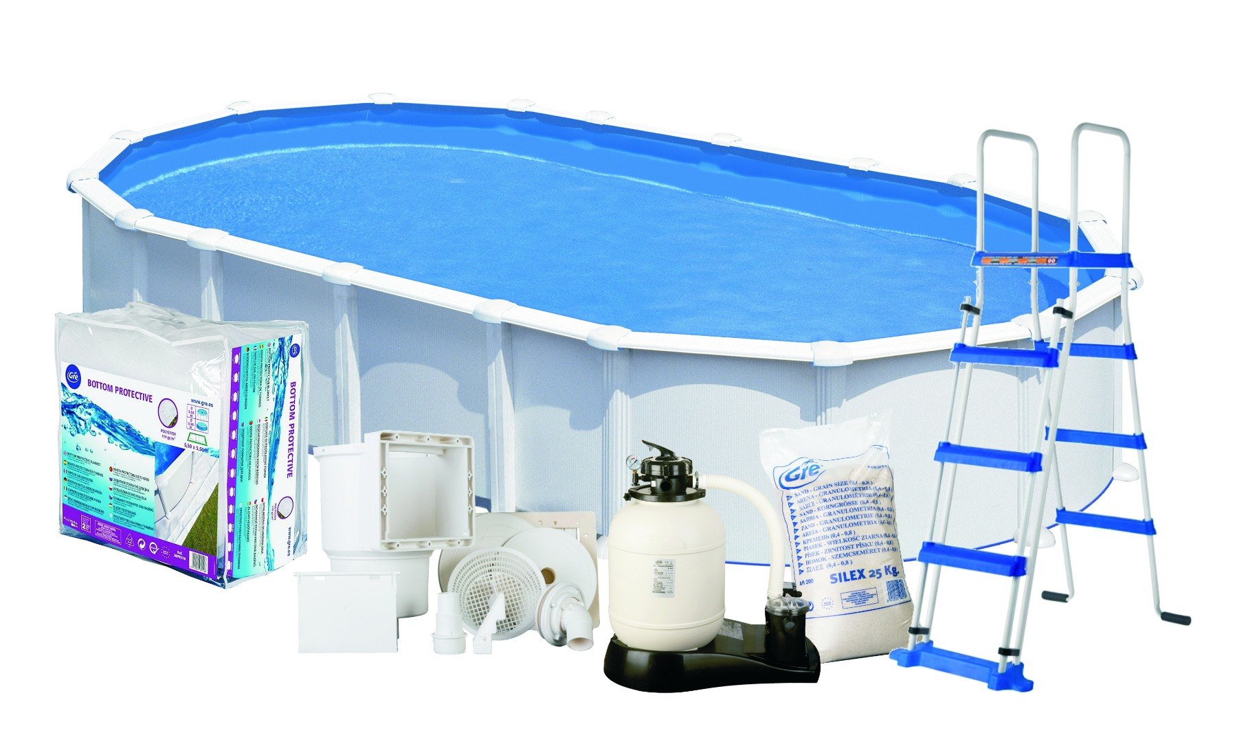 GRE Basen ogrodowy stalowy Haiti 730x375x132cm