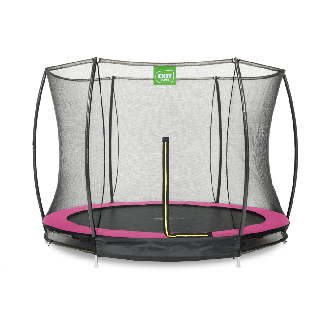 Exit Trampolina naziemna Silhouette ø305cm z siatką zabezpieczającą różowa