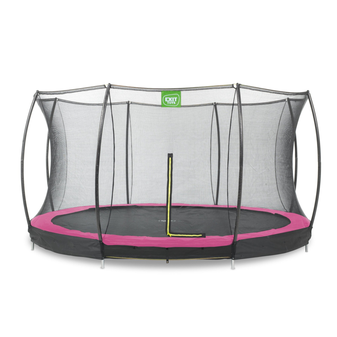 Exit Trampolina naziemna Silhouette ø366cm z siatką zabezpieczającą różowa