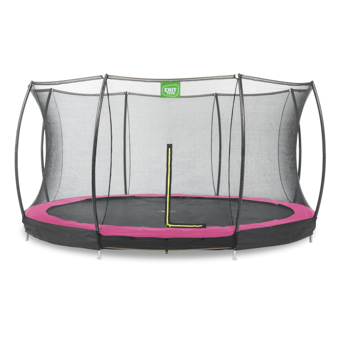 Exit Trampolina naziemna Silhouette ø427cm z siatką zabezpieczającą różowa