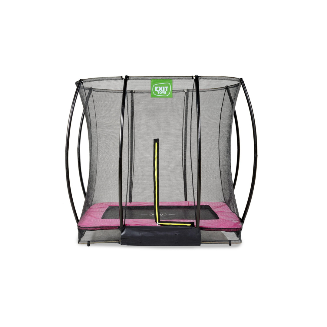 Exit Trampolina naziemna Silhouette 153x214cm z siatką zabezpieczającą różowa
