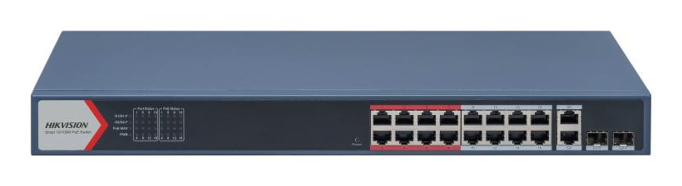 Hikvision DS-3E1318P-EI(B) łącza sieciowe Zarządzany Fast Ethernet (10/100) Obsługa PoE Niebieski DS-3E1318P-EI(B)