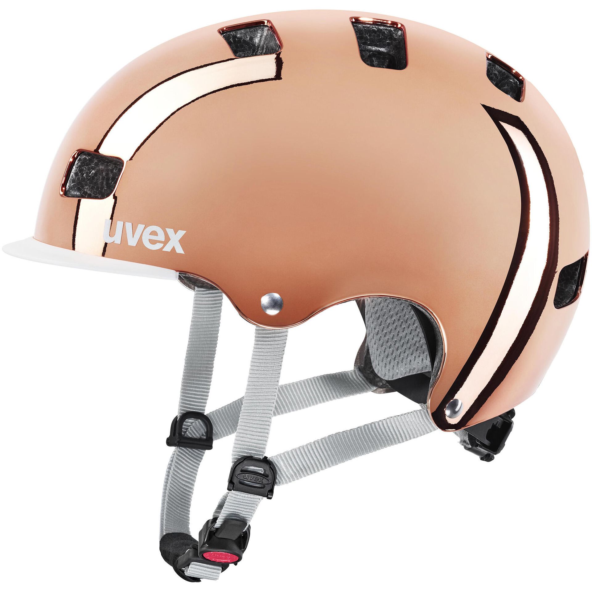 UVEX HLMT 5 Bike Pro Chrome Helmet, czerwony 55-58cm 2022 Kaski BMX i Dirt S4109880315