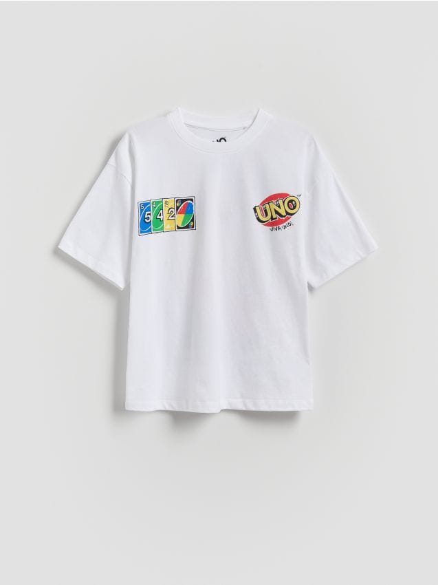 Reserved - Bawełniany t-shirt - biały