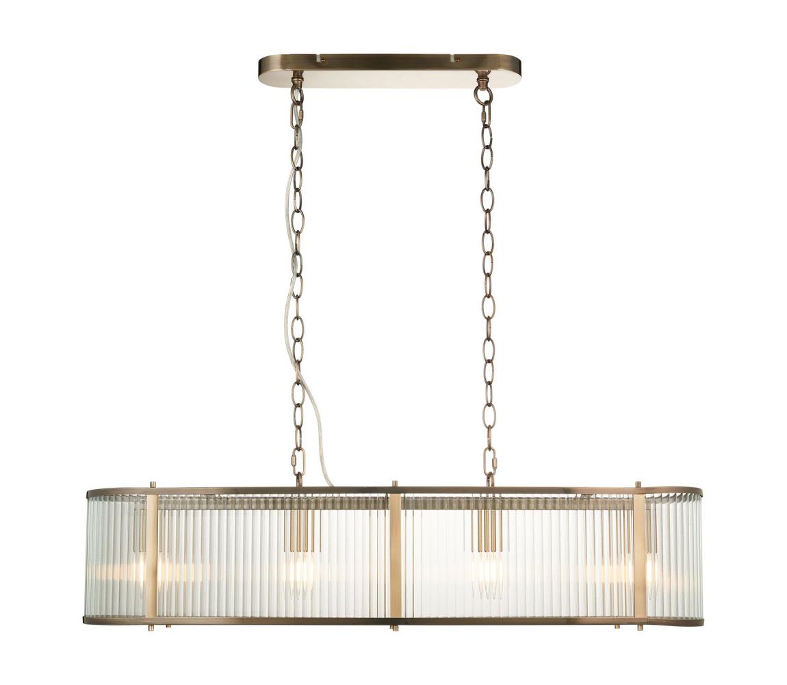 Endon 110945 - Żyrandol na łańcuchu RIDGETON 4xE14/6W/230V mosiądz/przezroczysty