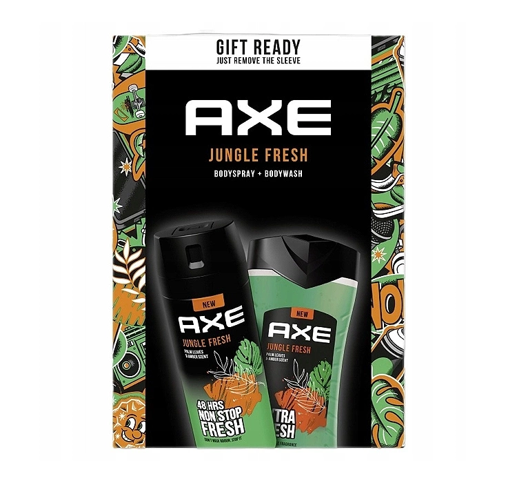 Axe Jungle Fresh zestaw prezentowy dla mężczyzn żel pod prysznic 250 ml + dezodorant w aerozolu 150 ml