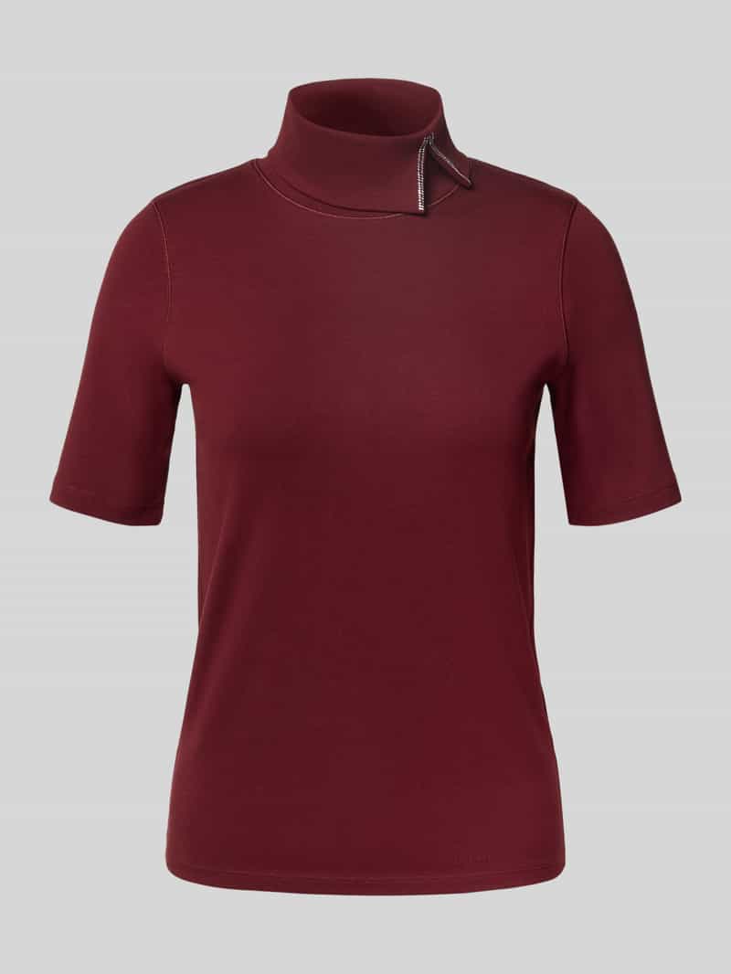 T-shirt o dopasowanym kroju z mieszanki bawełny z golfem
